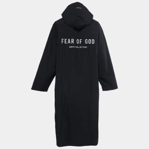 Fear of God Black Synthetic Hooded Rain Jacket L