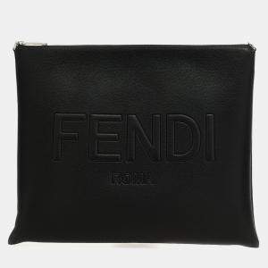 Fendi Black Leather After Fendi Roma shoulder bag