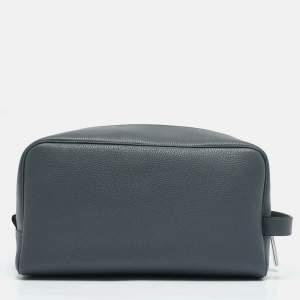 Fendi Grey Leather Travel Kit Pouch with Passport Holder