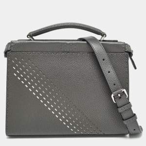 Fendi Grey Selleria Leather Mini Fit Top Handle Bag