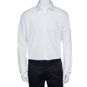 Fendi White Cotton Button Front Shirt XL