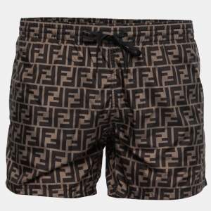 Fendi Green Zucca Monogram Synthetic Swim Shorts S