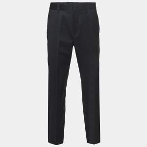 Fendi Black Wool-Blend Trousers L