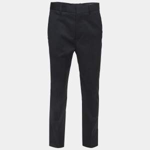 Fendi Black Wool-Blend Trousers L