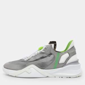 Pre Owned حذاء رياضي فندي بنفسجي جاكار ومطاط منخفض مقاس 44