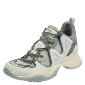 Fendi Grey Suede And Mesh  FFluids Low Top Sneakers Size 41