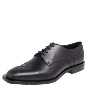 Fendi Black Leather Lace Up Oxfords Size 43