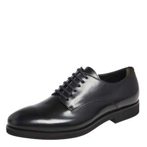 Fendi Black Leather Lace Up Oxfords Size 41