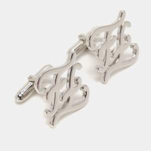 Fendi Karligraphy FF Silver Tone Cufflinks