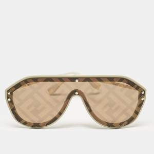 Fendi Brown/White Zucca FF M0039/S Fabulous Shield Sunglasses