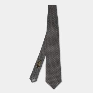 Fendi Brown FF Patterned Silk Tie