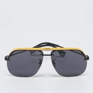 Fendi Black/Yellow FF M0095/G/S Frame Aviators Sunglasses