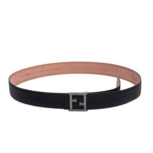 Fendi Black Leather FF Logo Buckle Belt 100 CM
