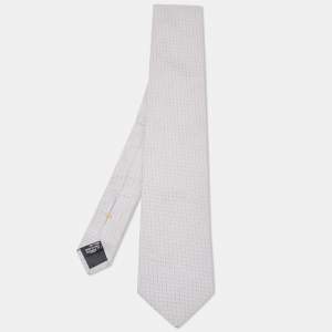 Fendi Grey FF Patterned Silk Tie