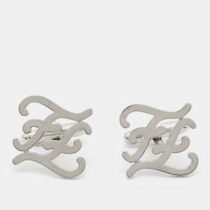 Fendi Karligraphy FF Silver Tone Cufflinks