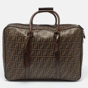 Fendi Brown Zucca Coated Canvas and Leather Suitcase