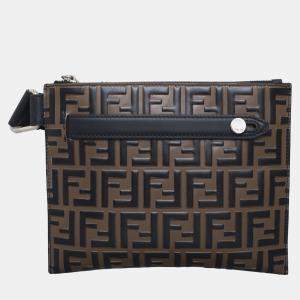 Fendi Zucca Embossed Leather Crossbody Bag