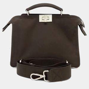 Pre Owned Fendi Brown Fabric Peekaboo I See U Mini
