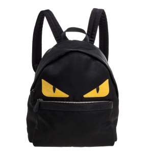 Fendi Black Nylon Monster Eyes Backpack