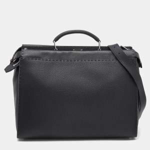 Fendi Black Leather ISeeU Medium Peekaboo Monster Bag 