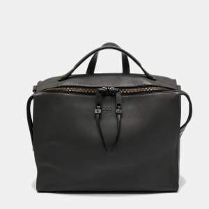 Fendi Grey Selleria Leather Lui Briefcase