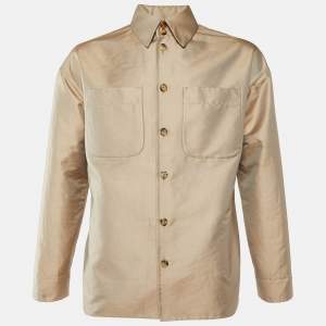 Fendi Beige Synthetic Button Front Coat M