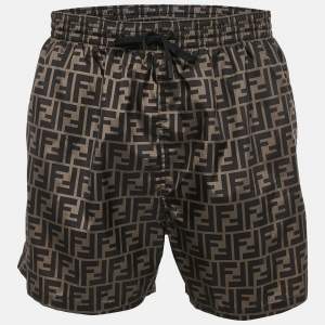 Fendi Brown Zucca Print Synthetic Swim Shorts XXXL