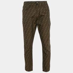 Fendi Brown Zucca Jacquard Jeans L Waist 34"
