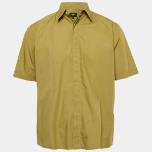 Fendi Green Cotton Short Sleeve Shirt M