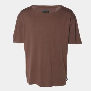 Fendi Brown Jersey Crew Neck T-Shirt L