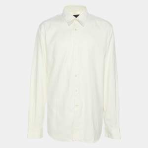 Fendi Cream FF Pattern Cotton Long Sleeve Shirt XS