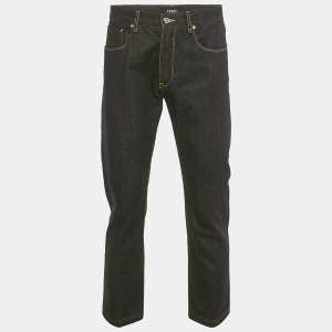 Pre Owned Fendi Navy Blue Denim Regular Fit Jeans L Waist 34"