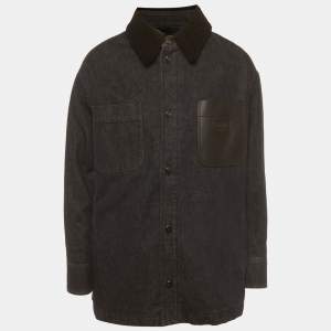 مملوكة مسبقًا جاكيت فيندي دنيم أزرق مع حواف شيرلينج مقاس كبير جداً (اكس لارج)