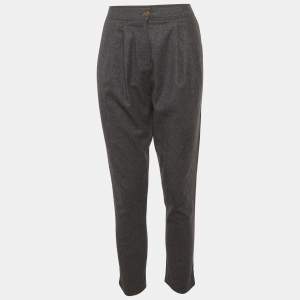 Pre Owned Fendi Grey Wool Trousers M