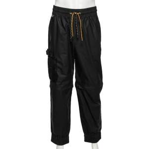 Fendi Black Synthetic Convertible Zipped Cargo Trousers M