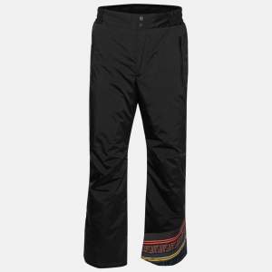 Fendi Black Synthetic Logo Print Detailed Wide Leg Ski-Pants M
