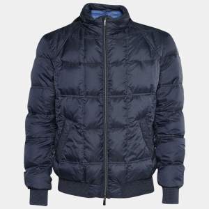 Fendi Navy Blue Synthetic Hooded Down Jacket XXL