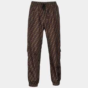 Fendi Brown Zucca Monogram Synthetic Joggers M