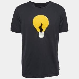 Fendi Black Cotton Light Bulb Patched T-Shirt 2XL