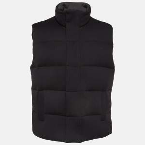 Fendi Black Nylon Blend Zipper Puffer Vest L