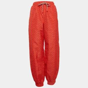 Fendi X Skims Red Logo Print Synthetic Joggers L