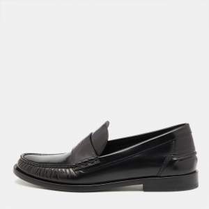 Fendi Black Leather Slip On Loafers Size 42.5