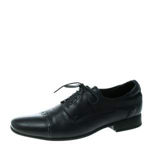 Fendi Blue Leather Lace Up Oxfords Size 44
