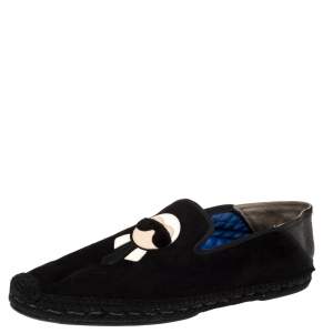 Fendi Black Suede Karlito Espadrilles Size 45 