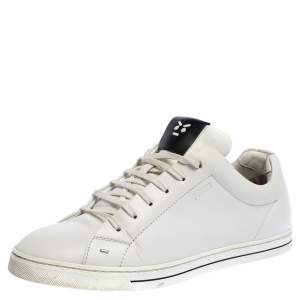 Fendi White Leather Low Top Sneakers Size 41