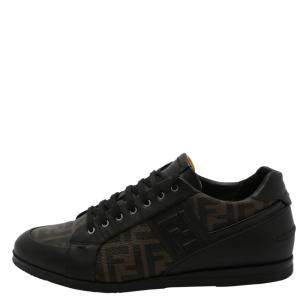 Fendi Brown/Black Zucca Logo Sneakers Size EU 46