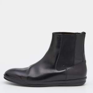 Fendi Black Leather FF Chelsea Boots Size 41.5