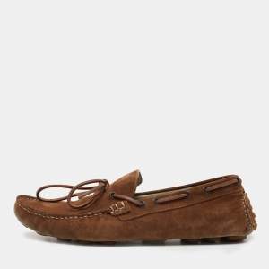 Fendi Brown Suede Driving Loafers Size 43.5