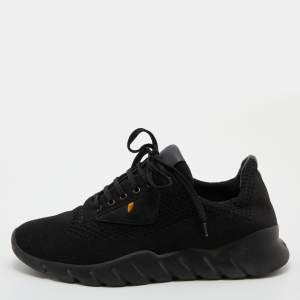 Fendi Black Knit Fabric Low Top Sneakers Size 40