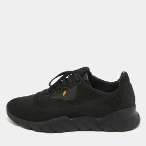 Fendi Black Mesh Lace Up Sneakers Size 43